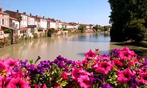 Flowery river in Charente Maritime near the Parc de Bellevue campsite