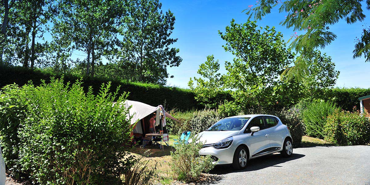 Traditional campsite at Parc de Bellevue campsite