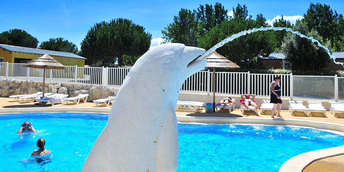 Fontaine de l'espace aquatique du camping proche d'Oléron et Royan