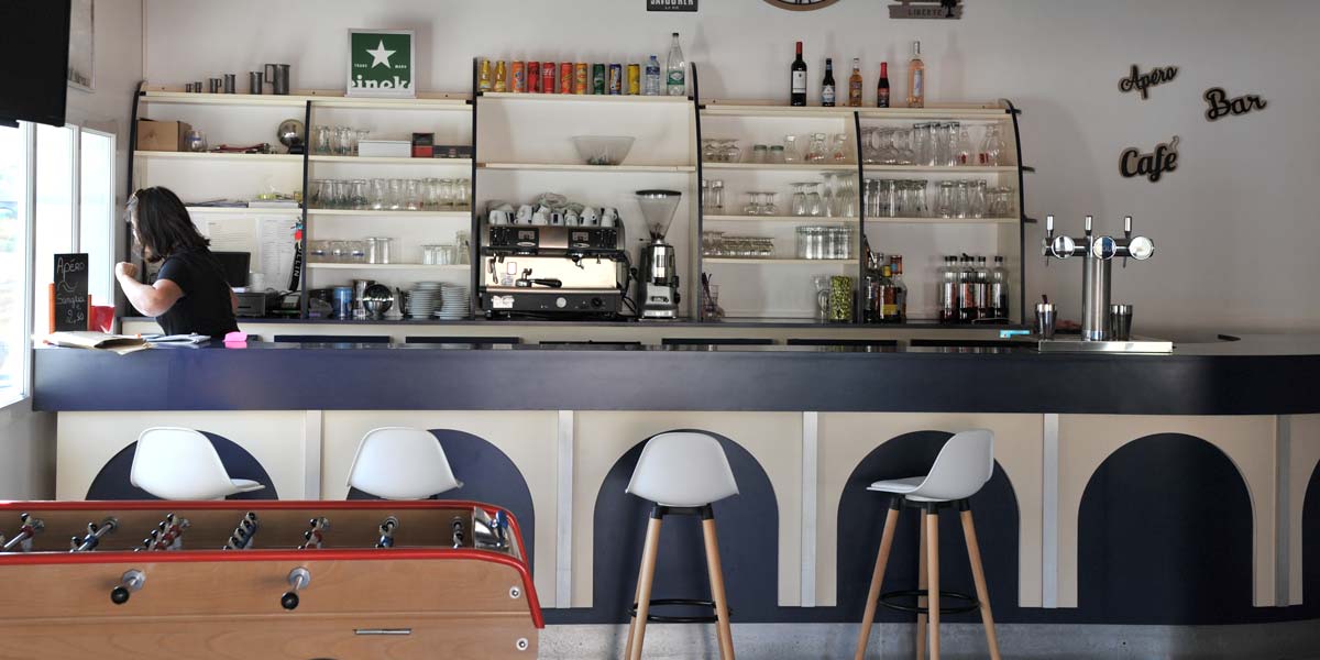 The bar at the Parc de Bellevue campsite in Arvert near La Palmyre